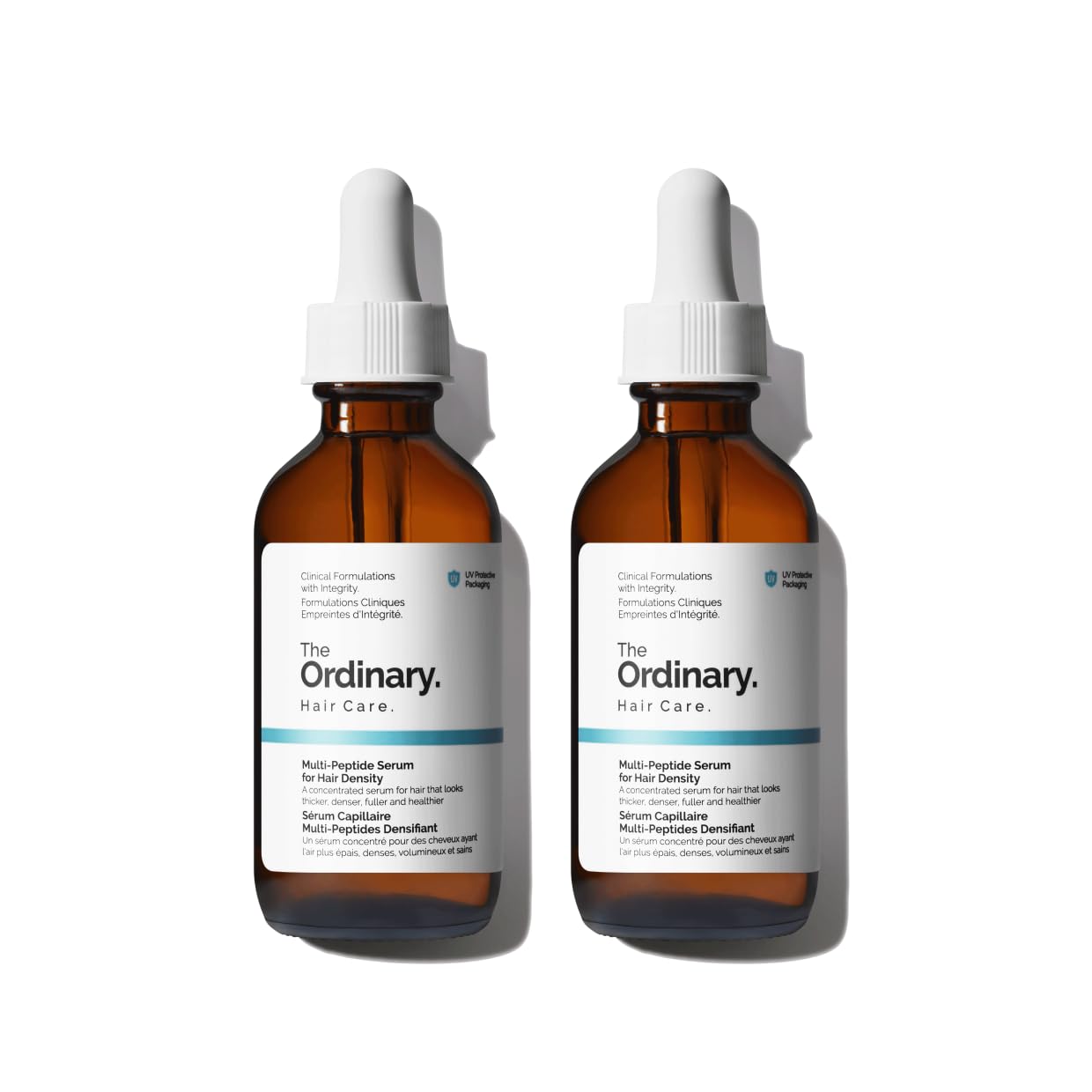 The Ordinary Multi-Peptide Serum for Hair Density bottle with dropper, designed to promote thicker, healthier hair.