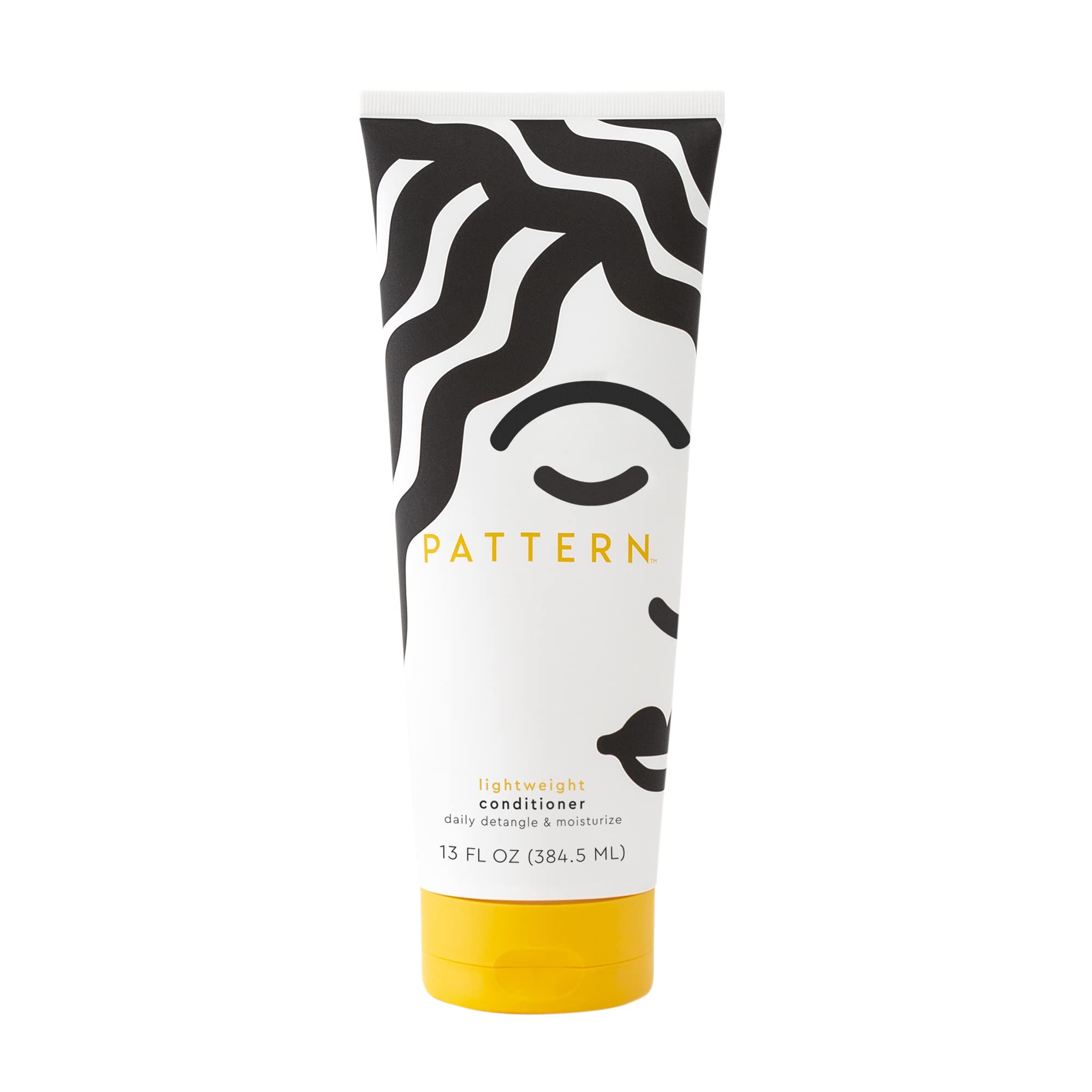 Pattern Beauty lightweight conditioner and co-wash in a white bottle with a pump, designed for textured hair care.