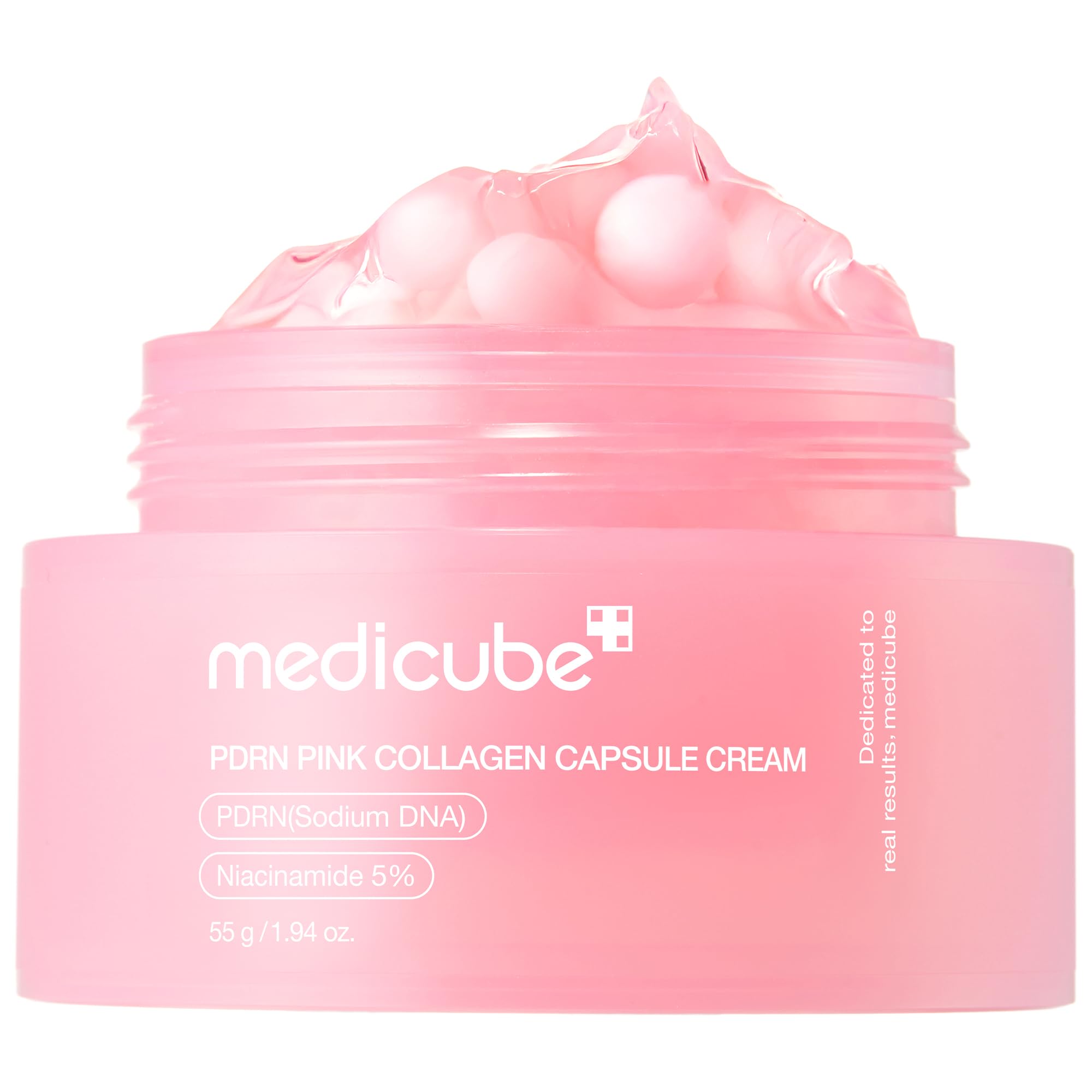 Medicube Capsule Cream with Deep Vitamin C in a jar, showing the product packaging and cream inside for brightening skincare.