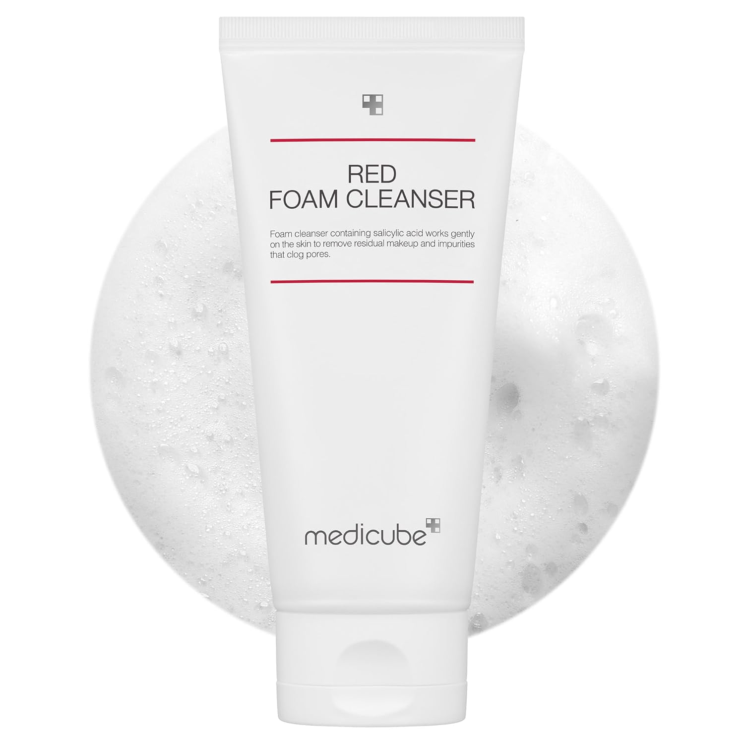 Medicube Facial Cleanser Zero Pore Capsule Cleansing Foam in a pump bottle, showing the product label and foam dispenser.