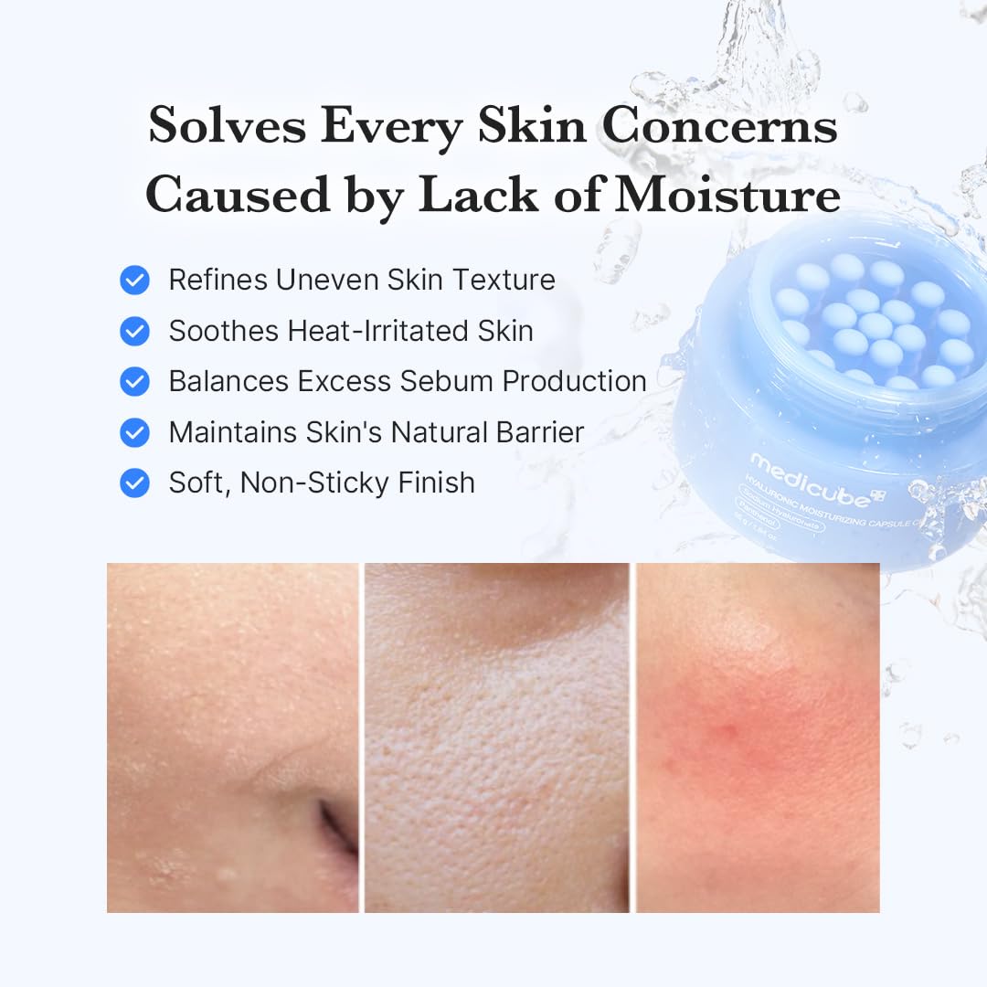 Medicube Capsule Cream with Deep Vitamin C in a jar, featuring small capsules and bright orange packaging, for skincare and brightening.