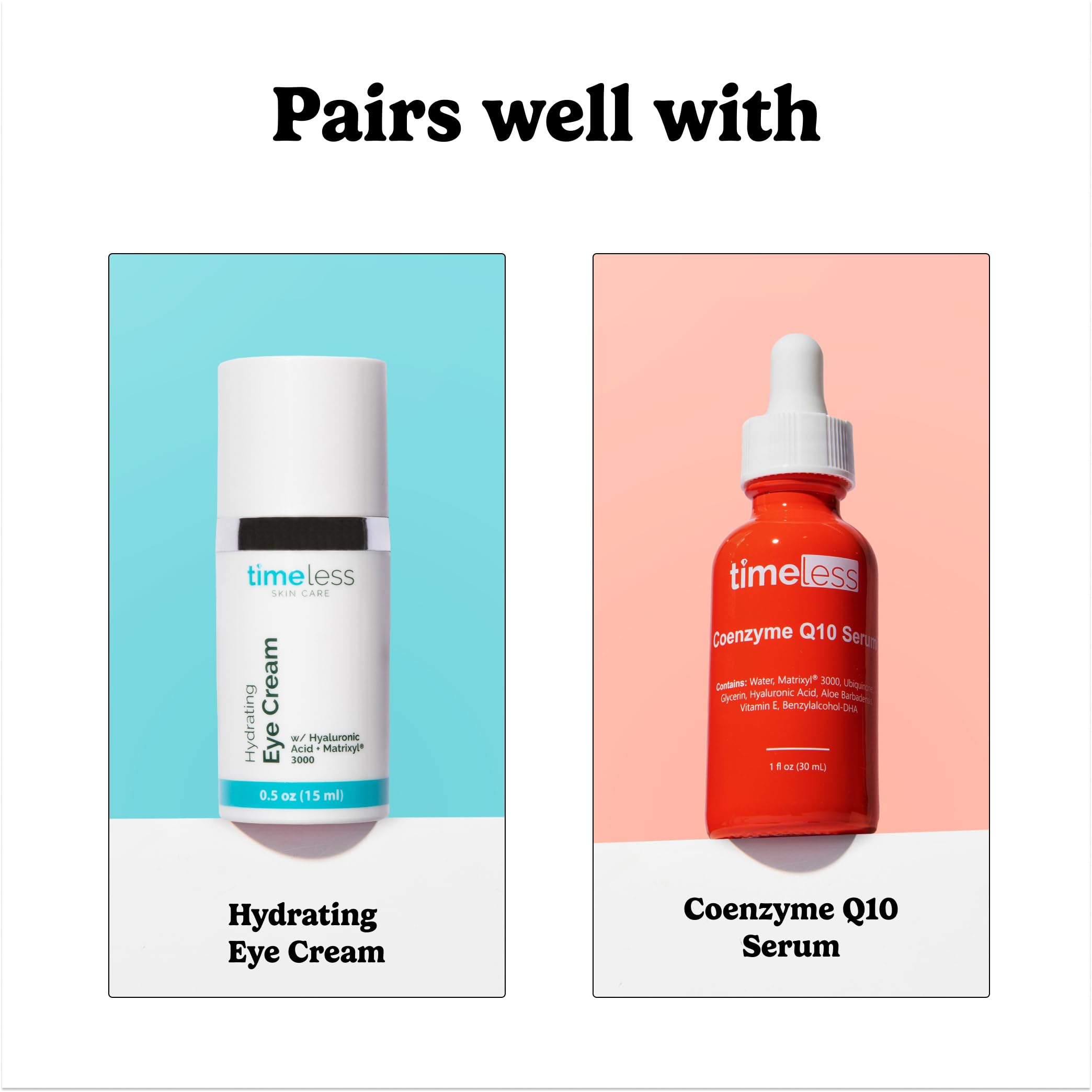 Timeless Skin Care Vitamin C Serum with Vitamin E and Ferulic Acid in a clear glass bottle with dropper applicator.