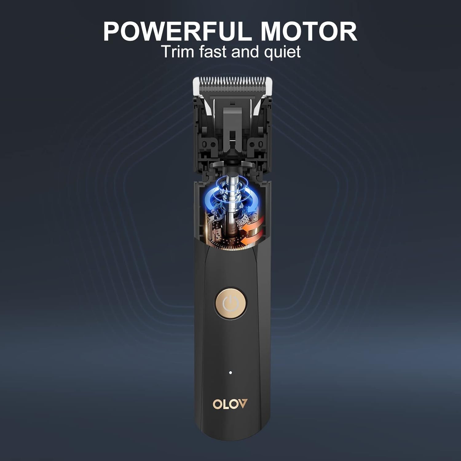 Bayleez OLOV electric body hair trimmer with ergonomic design and adjustable head, suitable for men’s grooming.