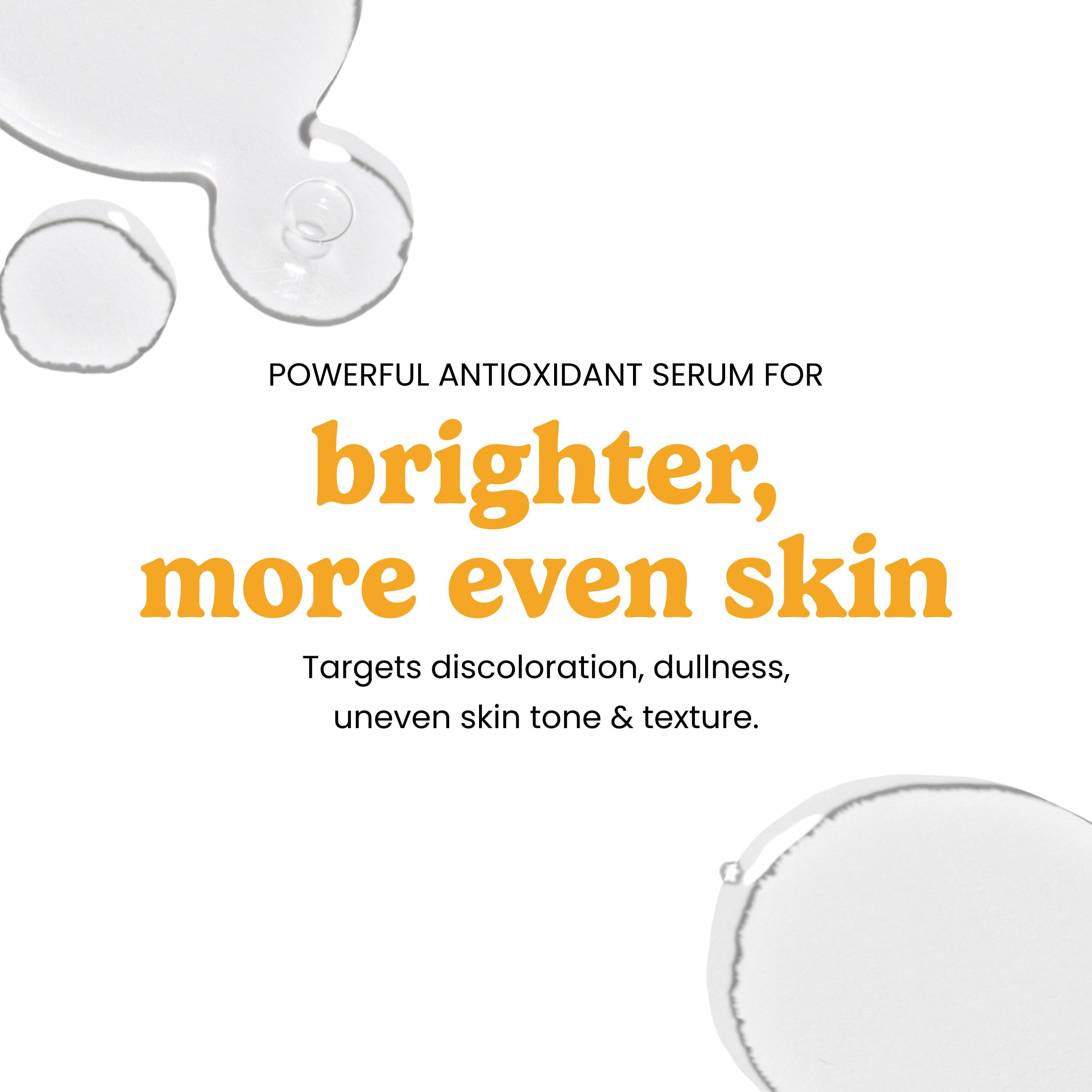 Bayleez Vitamin C Serum with Vitamin E and Ferulic Acid in a glass dropper bottle, shown with fresh citrus slices.