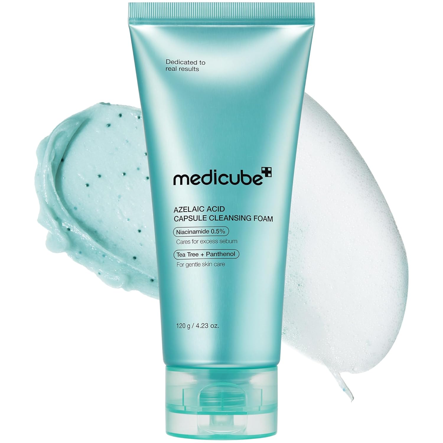 Medicube Facial Cleanser Zero Pore Capsule Cleansing Foam with creamy texture and gentle foaming for deep pore cleansing.
