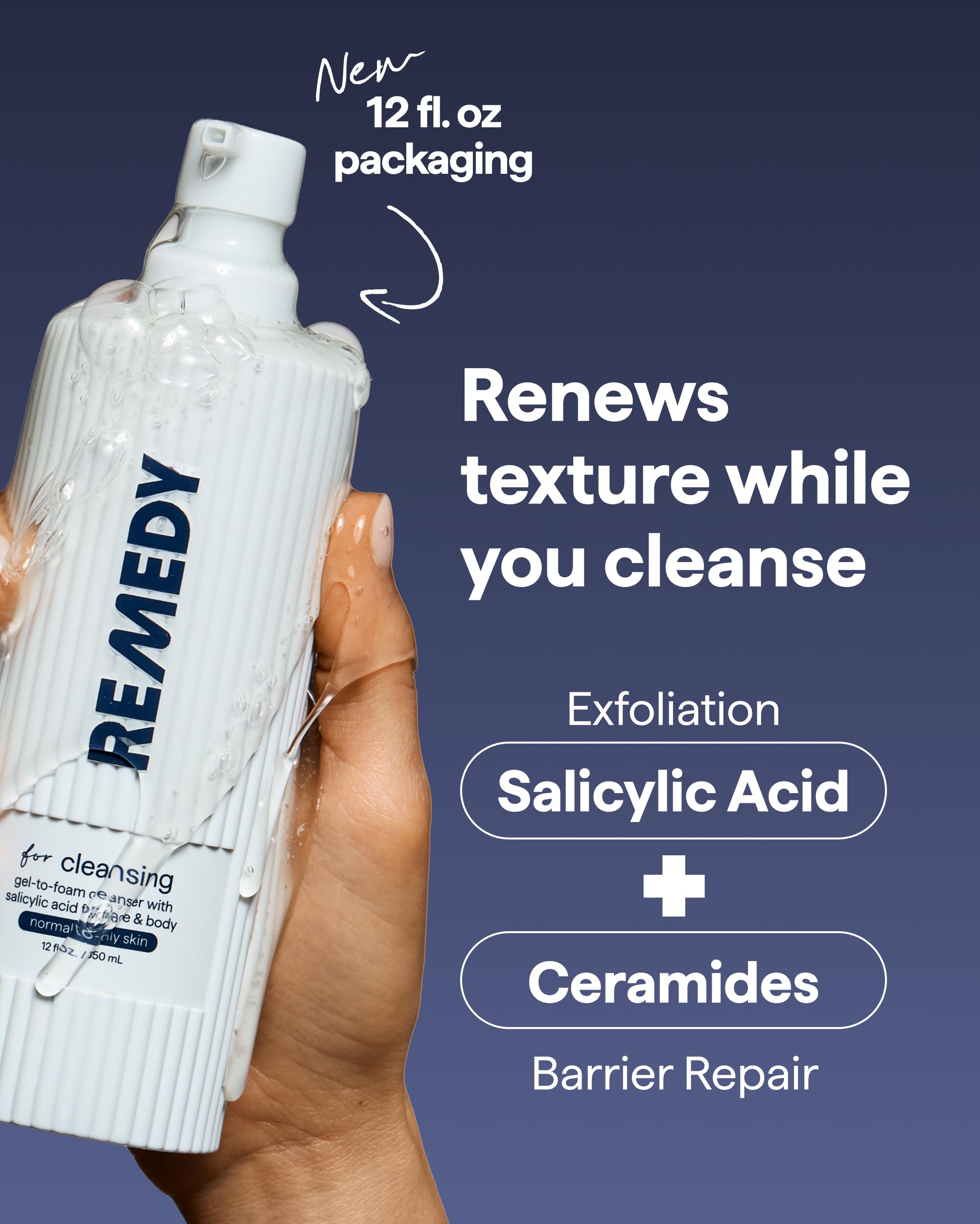 Remedy Lightweight Cleansing Gel-to-Foam Cleanser