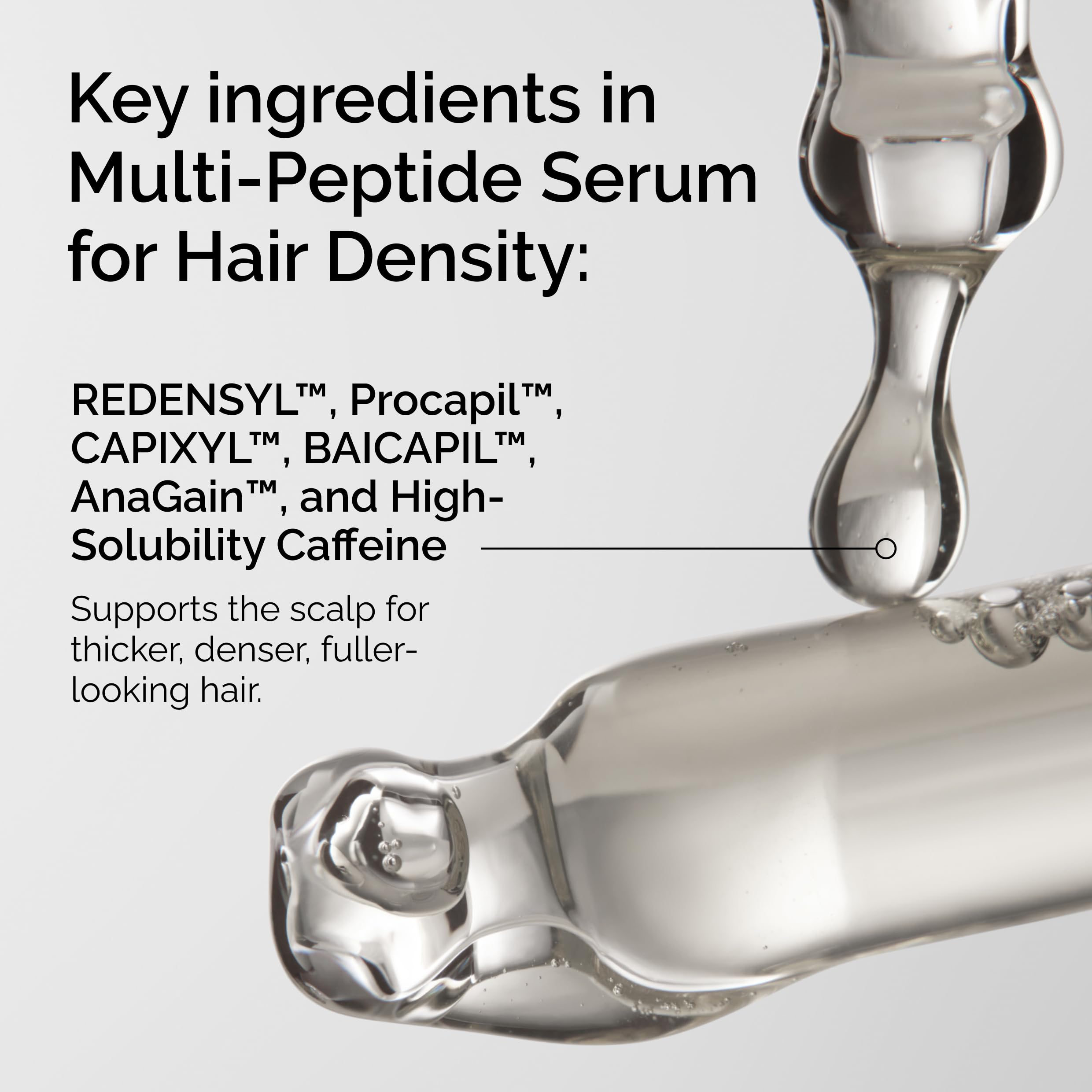 The Ordinary Multi-Peptide Serum for Hair Density bottle with dropper applicator, designed to promote thicker, healthier hair.