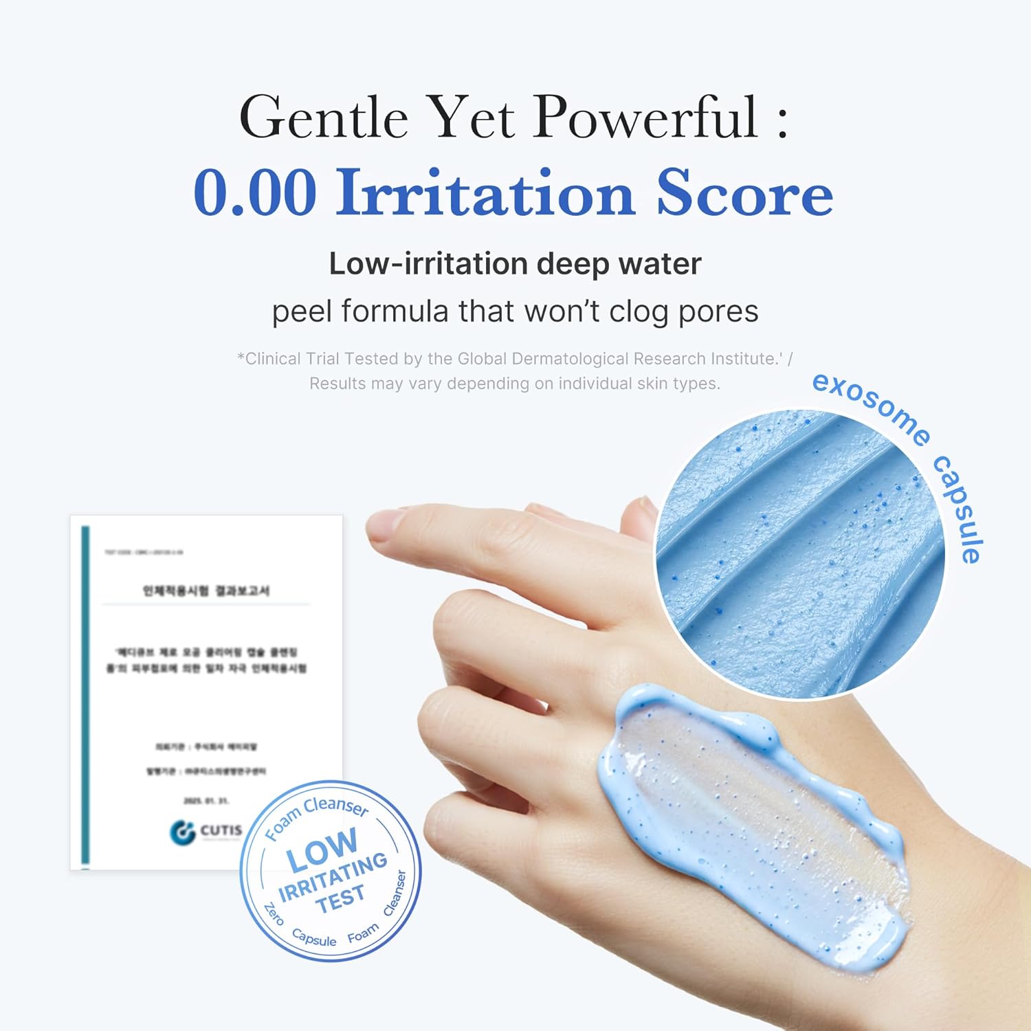 Medicube Zero Pore Capsule Cleansing Foam for facial skin, featuring a white bottle with a pump dispenser and product label.