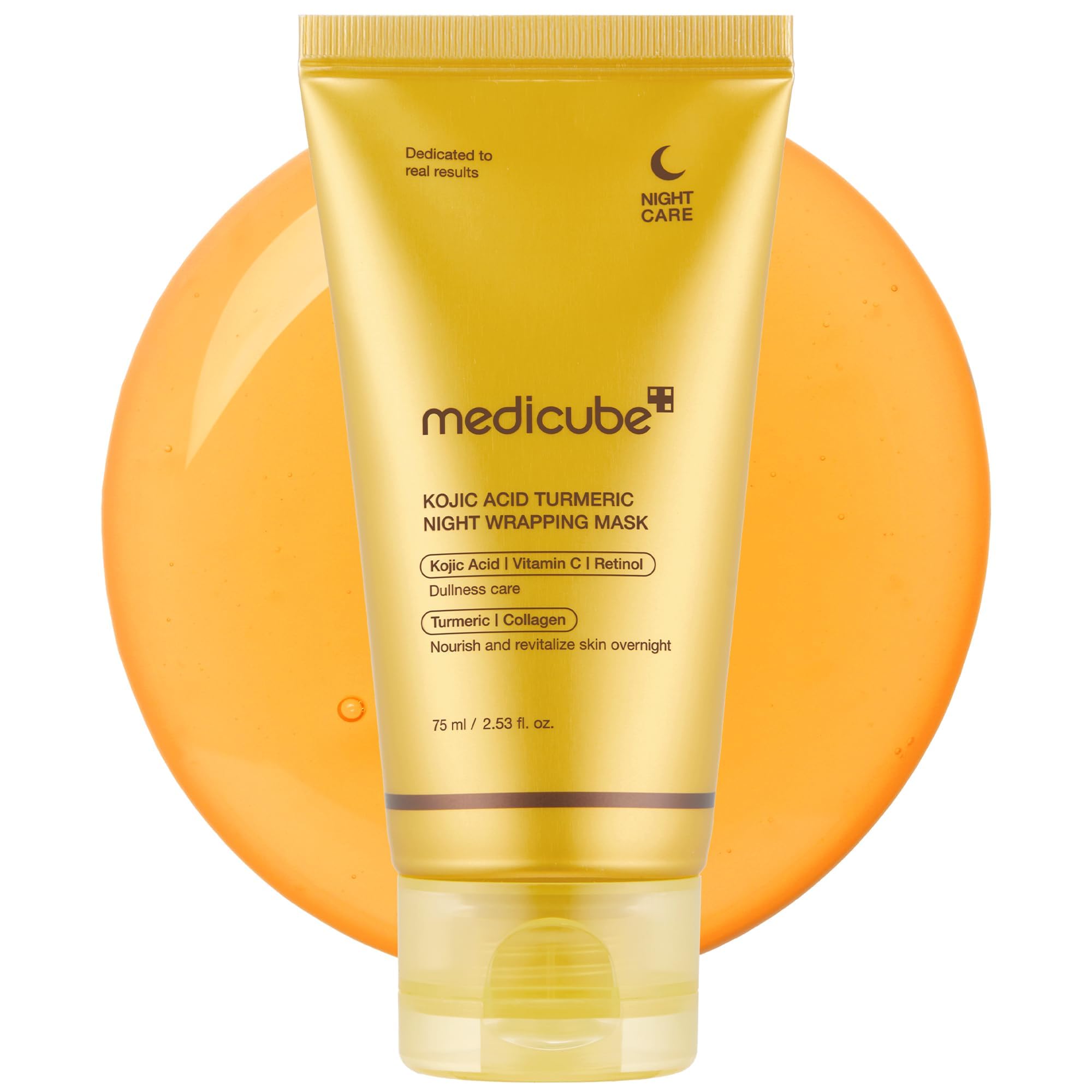 Medicube Wrapping Mask Collagen overnight peel-off facial mask applied on clean skin, showcasing the skincare product and its texture