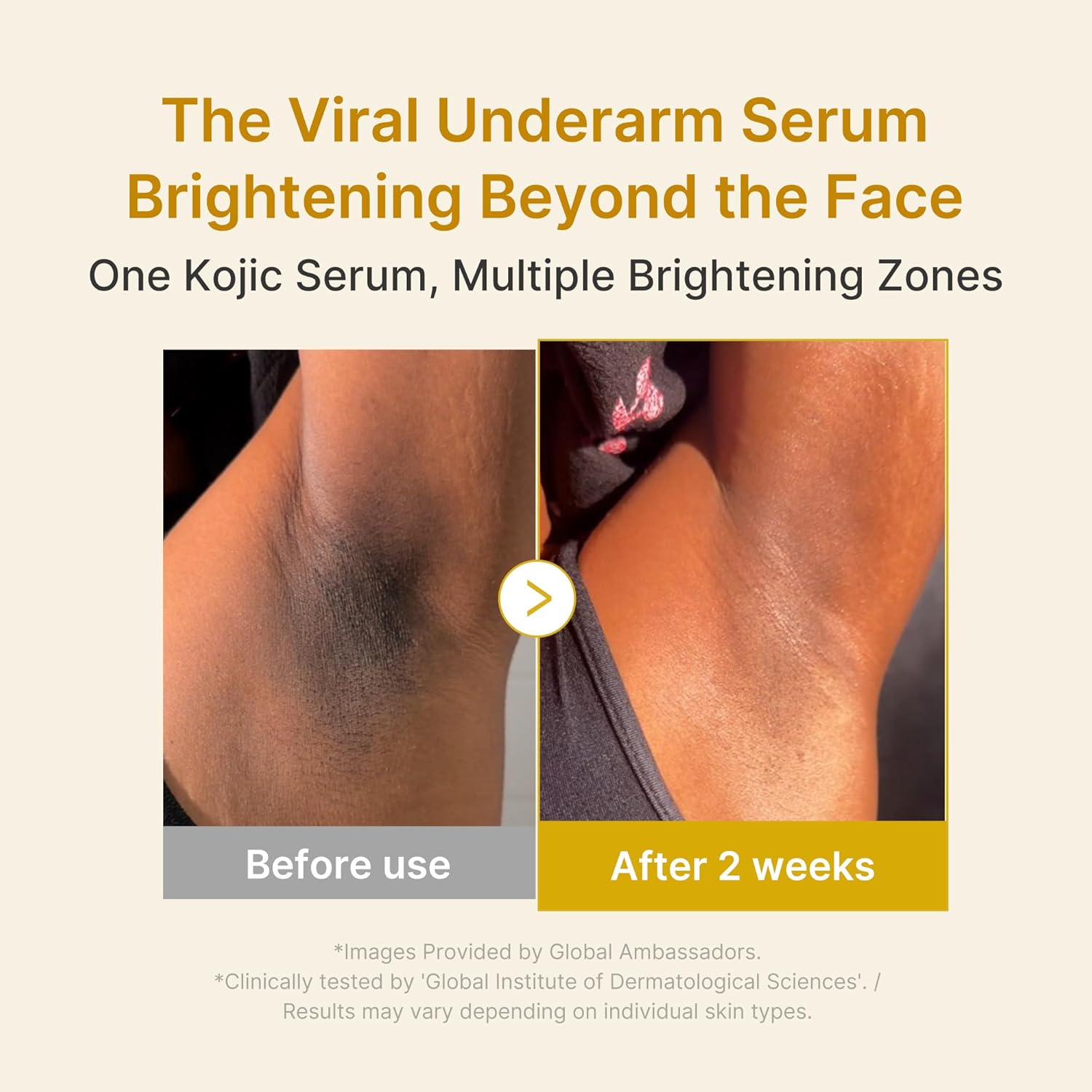 Medicube Kojic Acid Turmeric Clarifying and Balancing Capsule Serum in a small glass bottle with capsules laid out beside it.