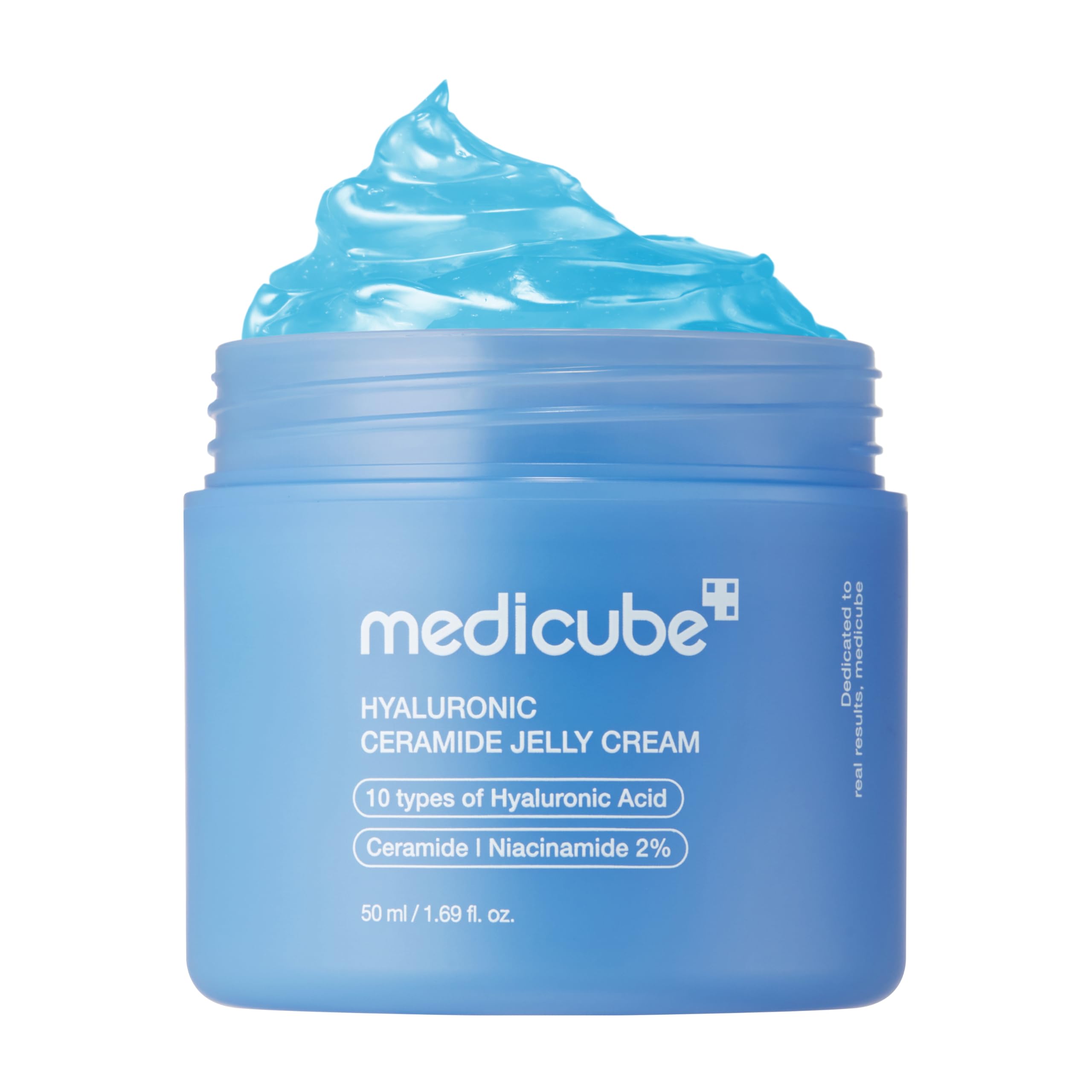 Medicube Collagen Jelly Cream jar with textured lid and skincare product label, showcasing a hydrating collagen moisturizer.