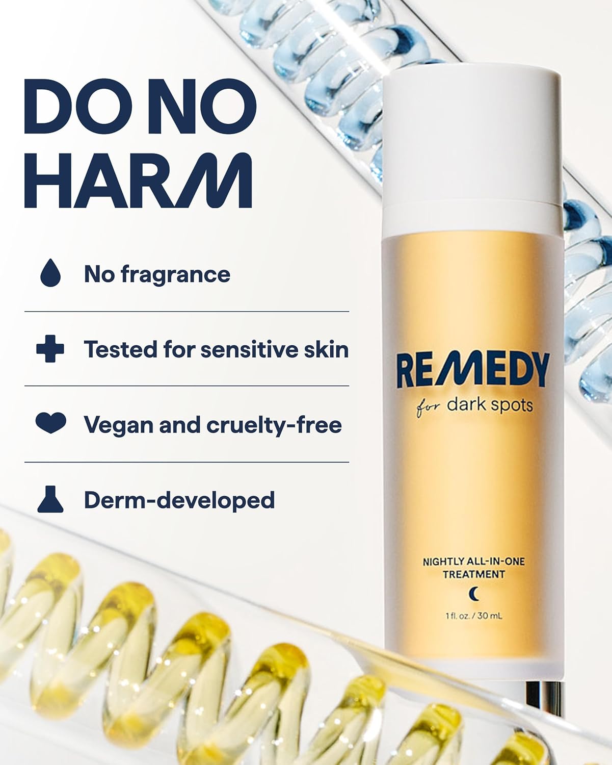 Remedy Science Advanced Night Treatment for Dark Spots in a sleek jar, designed to reduce dark spots and improve skin clarity.