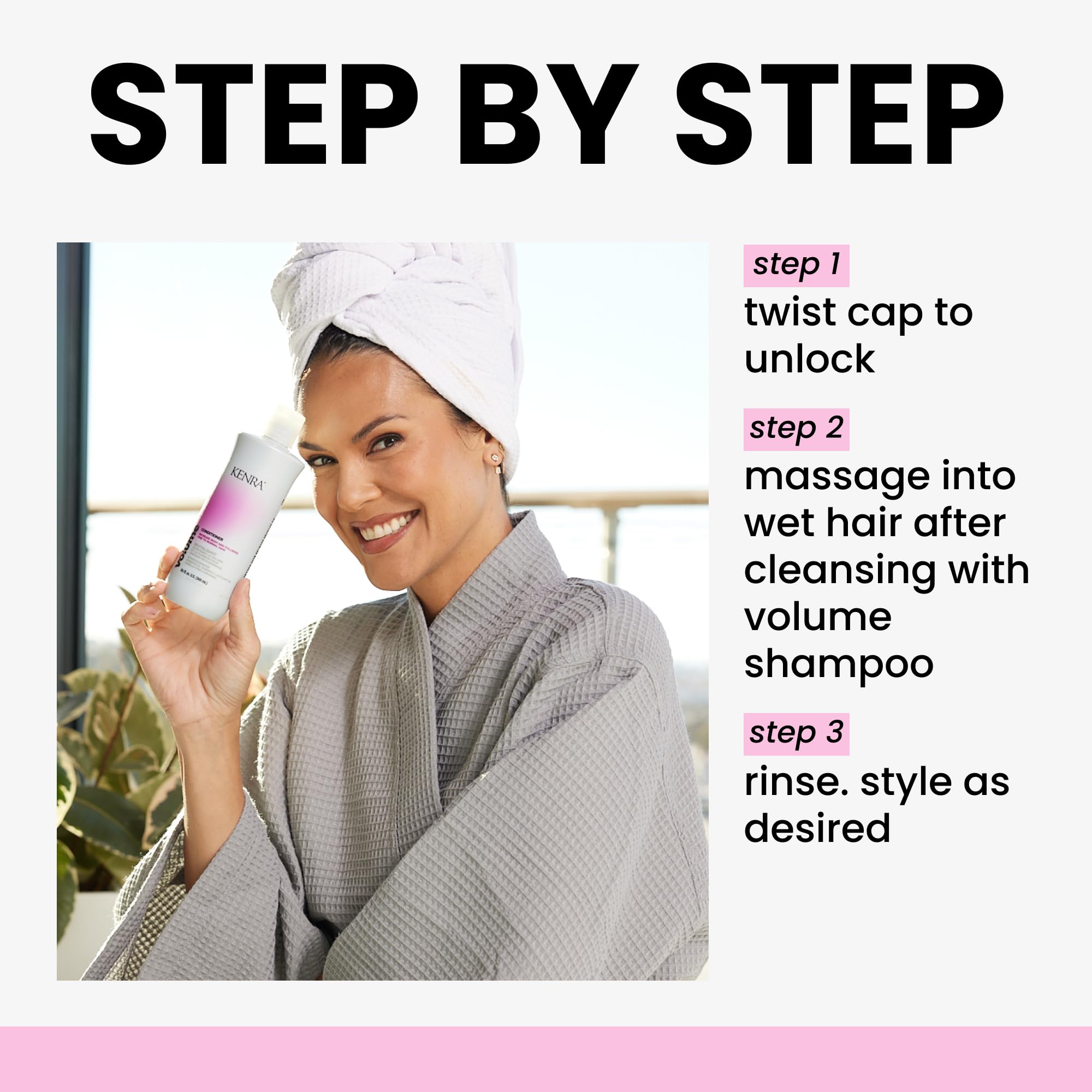 Kerna Volume Conditioner bottle with sleek packaging, designed to add volume and thickness to hair.