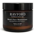 Ravford Men’s Face Moisturizer in a sleek jar, with the product label visible, designed to hydrate and nourish men's skin.