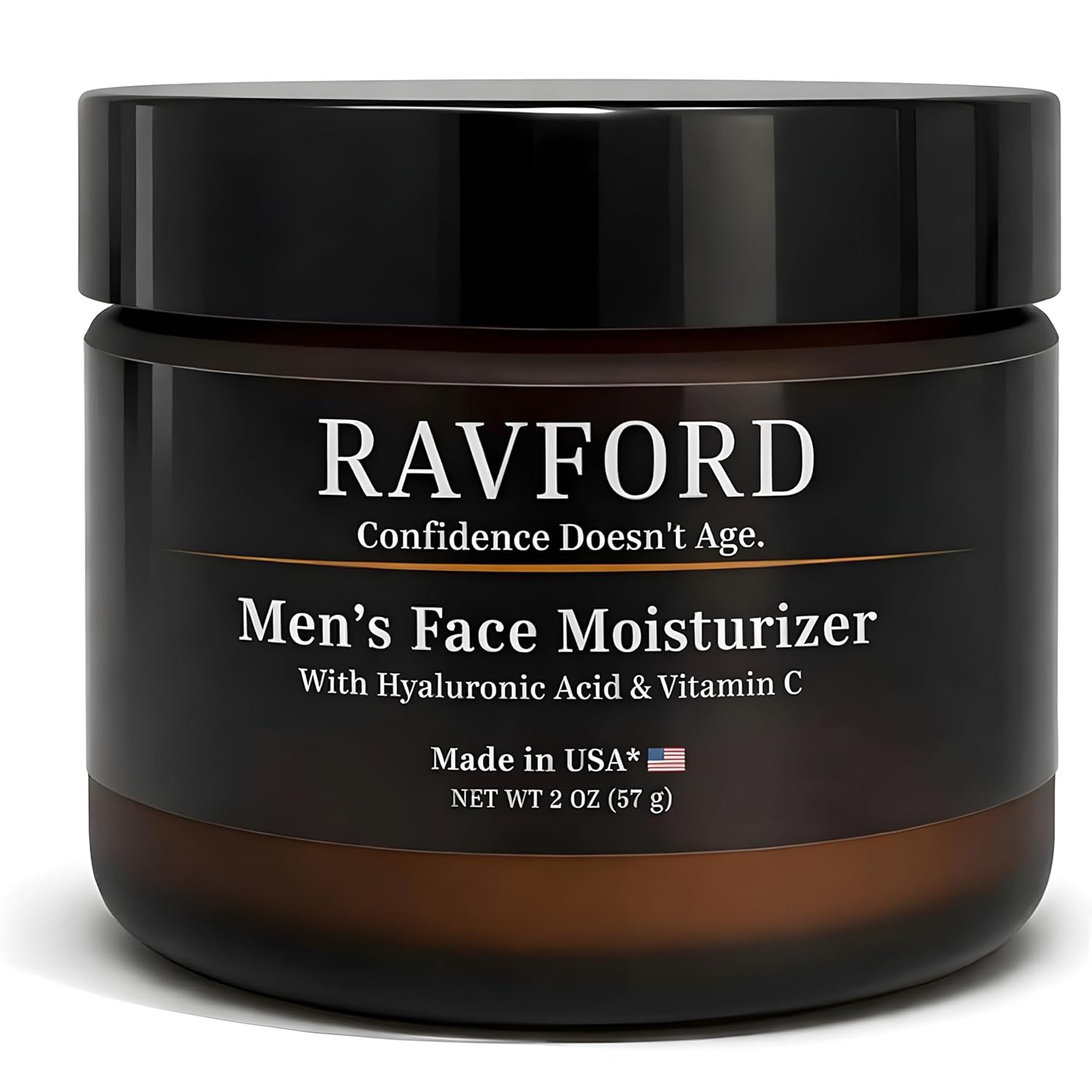 Ravford Men’s Face Moisturizer in a sleek jar, with the product label visible, designed to hydrate and nourish men's skin.
