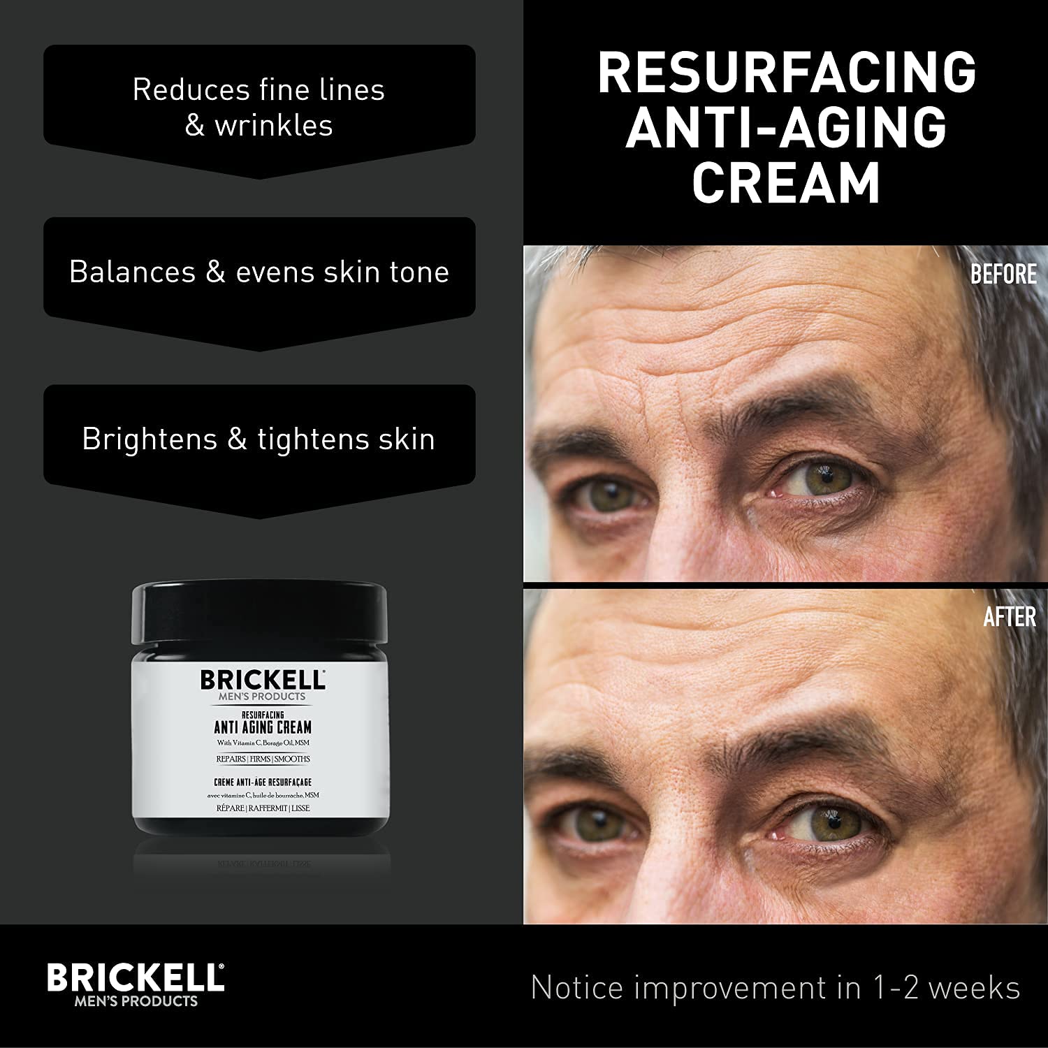 Brickell Men's Products Resurfacing Anti-Aging Face Cream For Men