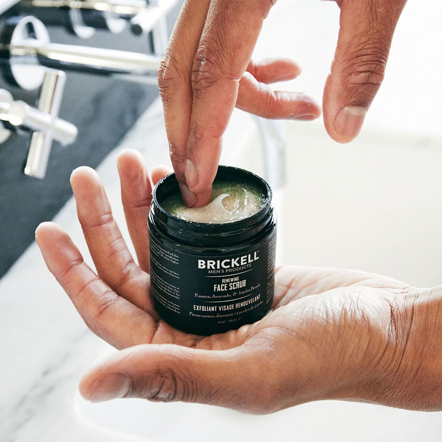 Brickell Men's Renewing Face Scrub for Men