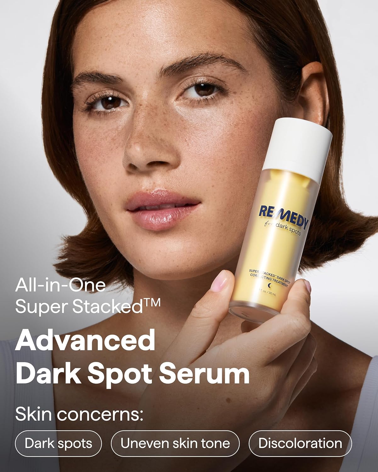 Remedy Science Advanced Night Treatment for Dark Spots in a sleek bottle, designed to reduce pigmentation and even skin tone.