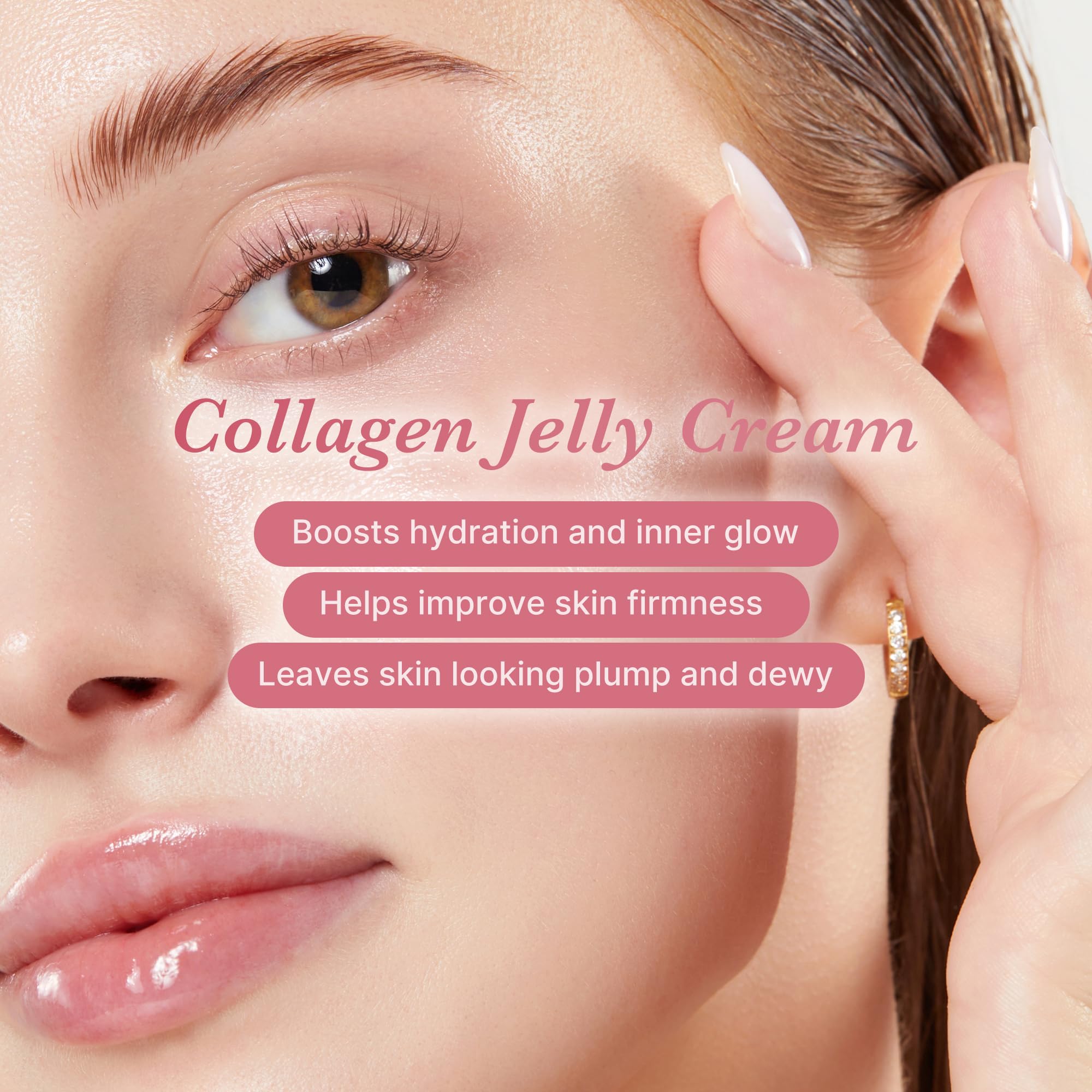 Medicube Collagen Jelly Cream jar showing the skincare product with a white and silver design, highlighting its smooth, gel-like texture.
