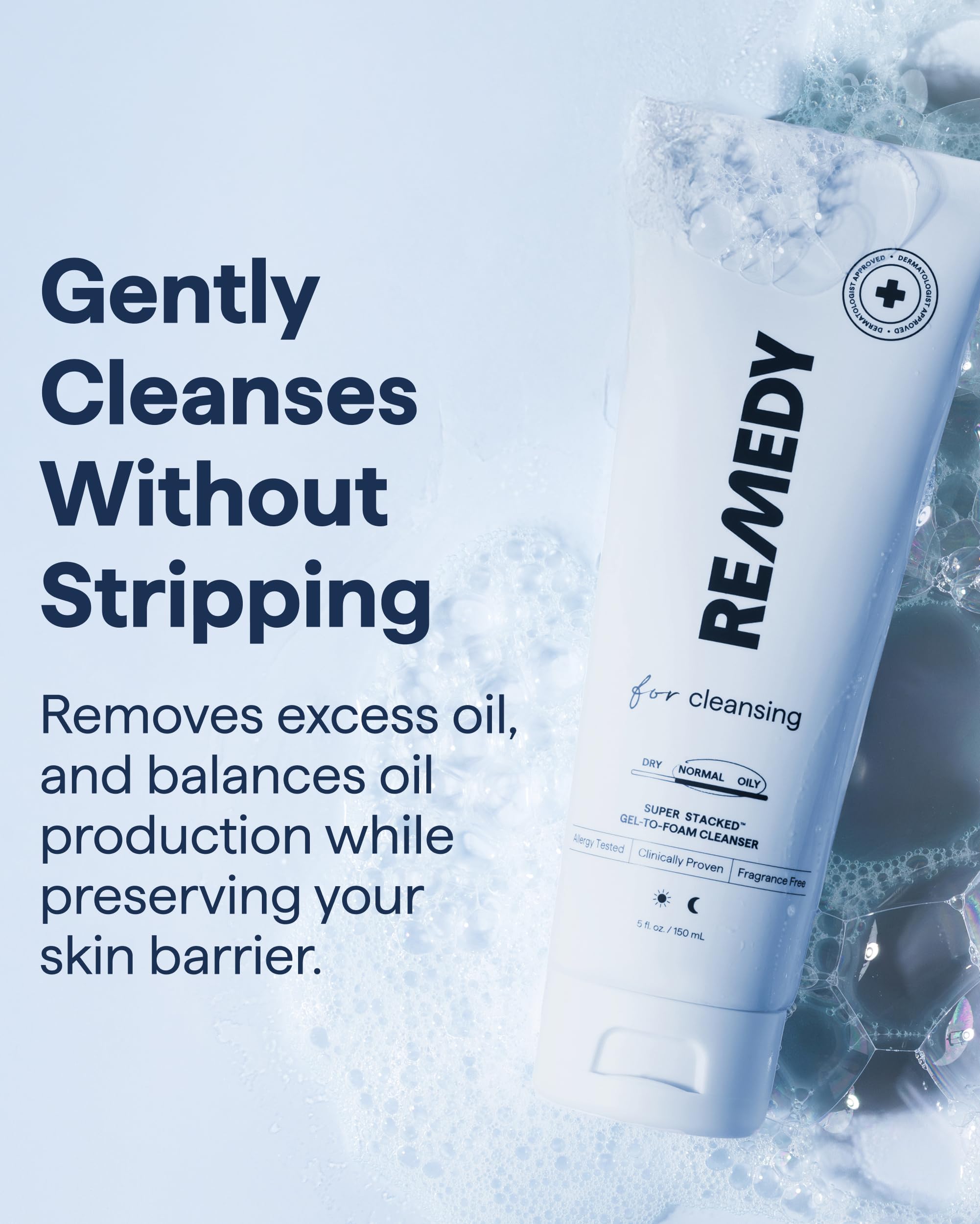 Remedy Lightweight Cleansing Gel-to-Foam Cleanser
